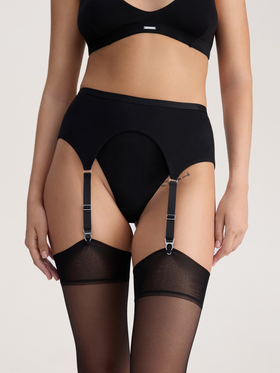 Чорний міні пояс для панчіх